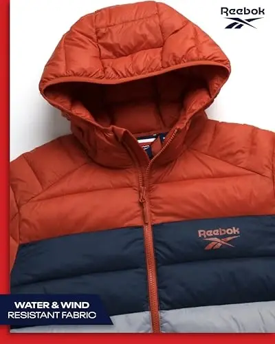 Reebok Men's Jacket – Lightweight Hooded Quilted Puffer Coat – Warm Insulated Winter Jacket for Men (S-4X) - 4