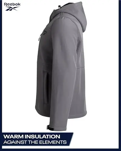 Reebok Mens Jacket - Water Resistant Zip Up Sherpa Fleece Lined Softshell Mens Lightweight Jacket - Winter Jackets for Men - 5