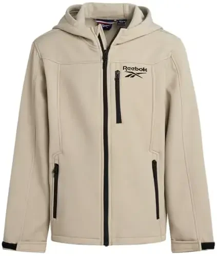 Reebok Boys Fleece Jacket - Polar Fleece Lined Wind & Water Resistant Softshell Winter Jacket - Outdoor Winter Coat for Boys - REEBOK