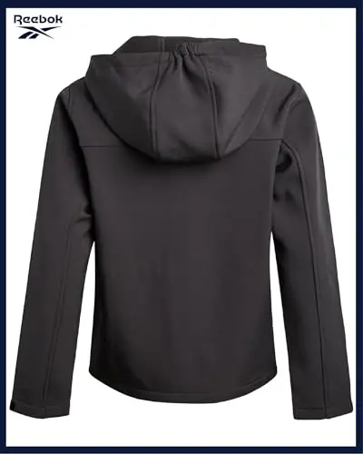 Reebok Boys Softshell Jacket - Polar Fleece Lined Wind & Water Resistant Hooded Winter Coat - Casual Outerwear for Boys - 6