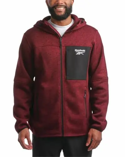 Reebok Men's Sweater Jacket - Fleece Lined Weather Resistant Insulated Outerwear - Cozy Sweater Jackets for Men (Sizes: M-XXL) - REEBOK