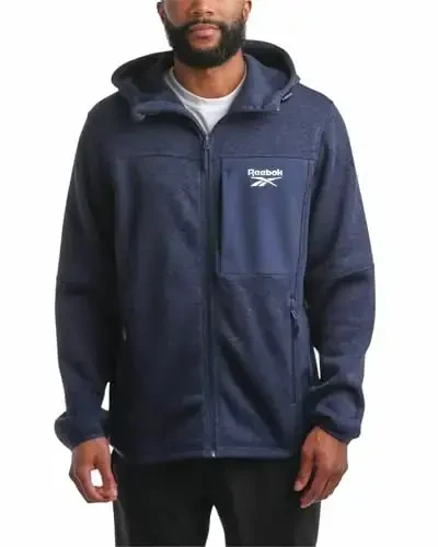 Reebok Men's Sweater Jacket - Fleece Lined Weather Resistant Insulated Outerwear - Cozy Sweater Jackets for Men (Sizes: M-XXL) - REEBOK