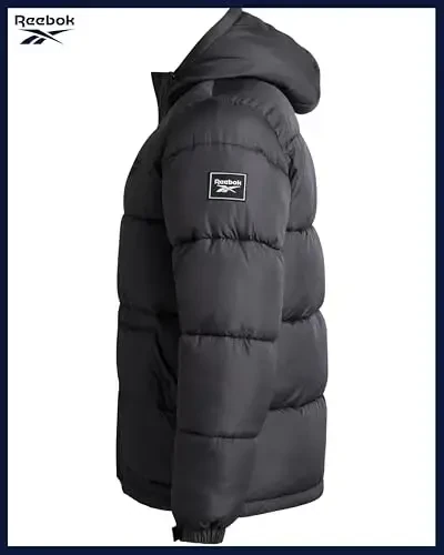 Reebok Mens Winter Jacket - Heavyweight Insulated Mens Winter Coat - Wind Water Resistant Quilted Puffer Jackets for Men - 4