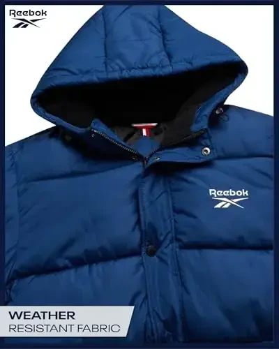 Reebok Mens Winter Jacket - Heavyweight Insulated Mens Winter Coat - Wind Water Resistant Quilted Puffer Jackets for Men - 5
