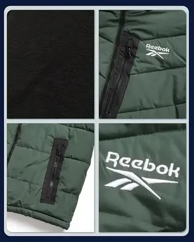 Reebok Mens Winter Jacket - Thick Heavyweight Ski Winter Coat - Warm Insulated Quilted Hooded Puffer Coat for Men - 4