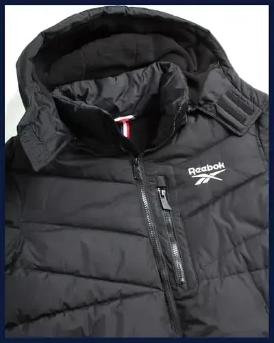 Reebok Mens Winter Jacket - Thick Heavyweight Ski Winter Coat - Warm Insulated Quilted Hooded Puffer Coat for Men - 5