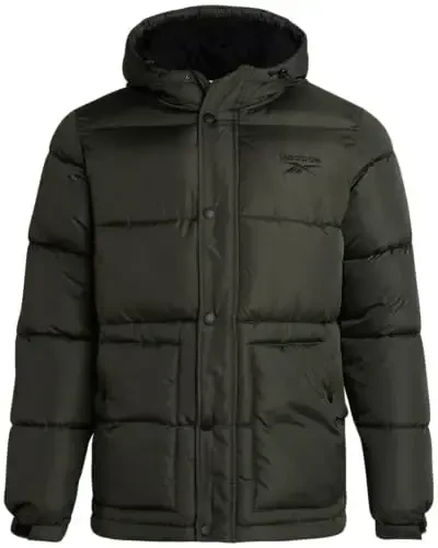 Reebok Mens Winter Jacket - Heavyweight Insulated Mens Winter Coat - Wind Water Resistant Quilted Puffer Jackets for Men - 6