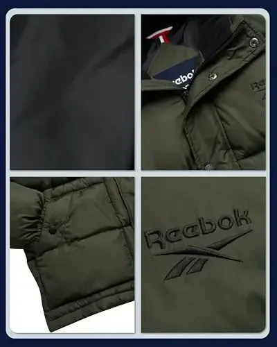 Reebok Mens Winter Jacket - Heavyweight Insulated Mens Winter Coat - Wind Water Resistant Quilted Puffer Jackets for Men - REEBOK (1)