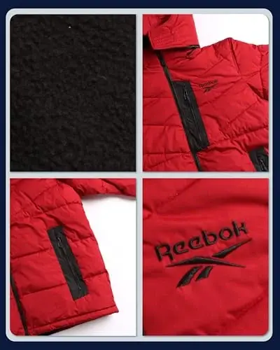 Reebok Mens Winter Jacket - Thick Heavyweight Ski Winter Coat - Warm Insulated Quilted Hooded Puffer Coat for Men - 4