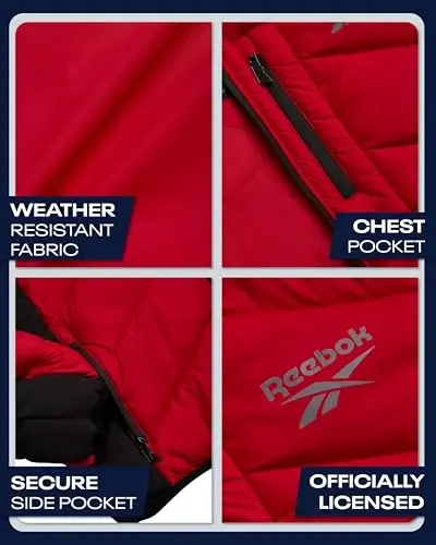 Reebok Mens Winter Jacket - Water Resistant Heavy Puffer Coat with Hood - Quilted Insulated Warm Winter Coat for Men - 3