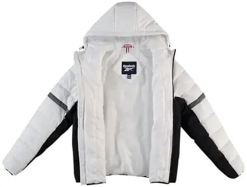 Reebok Mens Winter Jacket - Water Resistant Heavy Puffer Coat with Hood - Quilted Insulated Warm Winter Coat for Men - 2