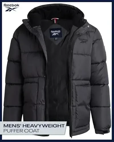 Reebok Mens Winter Jacket - Heavyweight Insulated Mens Winter Coat - Wind Water Resistant Quilted Puffer Jackets for Men - 2