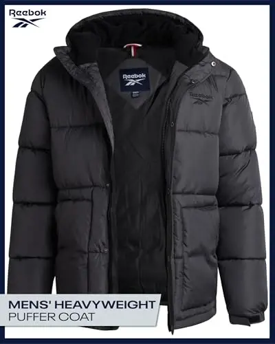 Reebok Mens Winter Jacket - Heavyweight Insulated Mens Winter Coat - Wind Water Resistant Quilted Puffer Jackets for Men - 2