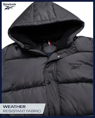 Reebok Mens Winter Jacket - Heavyweight Insulated Mens Winter Coat - Wind Water Resistant Quilted Puffer Jackets for Men - 5