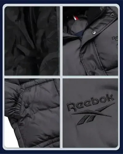 Reebok Mens Winter Jacket - Heavyweight Insulated Mens Winter Coat - Wind Water Resistant Quilted Puffer Jackets for Men - 3
