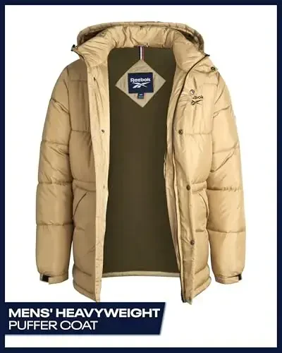 Reebok Mens Winter Jacket - Heavyweight Insulated Mens Winter Coat - Wind Water Resistant Quilted Puffer Jackets for Men - 2