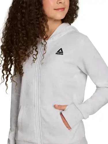 Reebok Girl’s Athletic Full-Zip Fleece Hoodie, Sizes 4-18 - 4