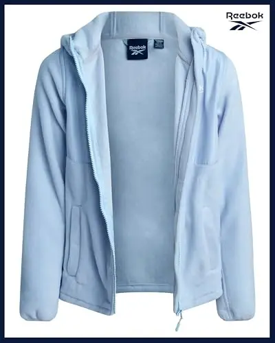 Reebok Girls Fleece Jacket - Weather-Resistant Lightweight Zip-Up Jacket | Soft Brushed Lining Feels Cozy Against Skin, Easy Full Closure, Breathable Layer for School, Play and Cool Outings - 3