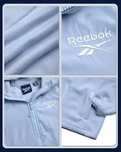 Reebok Girls Fleece Jacket - Weather-Resistant Lightweight Zip-Up Jacket | Soft Brushed Lining Feels Cozy Against Skin, Easy Full Closure, Breathable Layer for School, Play and Cool Outings - 4
