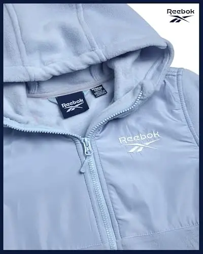 Reebok Girls Fleece Jacket - Weather-Resistant Lightweight Zip-Up Jacket | Soft Brushed Lining Feels Cozy Against Skin, Easy Full Closure, Breathable Layer for School, Play and Cool Outings - 5