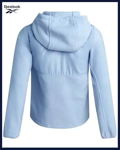 Reebok Girls Fleece Jacket - Weather-Resistant Lightweight Zip-Up Jacket | Soft Brushed Lining Feels Cozy Against Skin, Easy Full Closure, Breathable Layer for School, Play and Cool Outings - 6