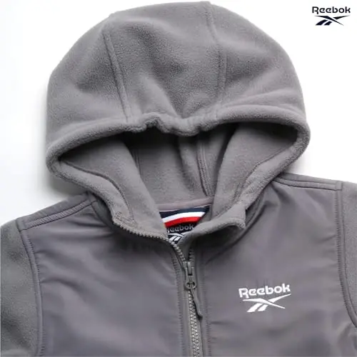 Reebok Girls Fleece Jacket - Weather-Resistant Lightweight Zip-Up Jacket | Soft Brushed Lining Feels Cozy Against Skin, Easy Full Closure, Breathable Layer for School, Play and Cool Outings - 5