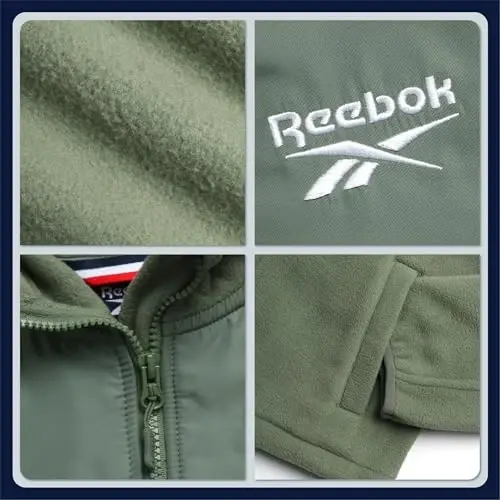 Reebok Girls Fleece Jacket - Weather-Resistant Lightweight Zip-Up Jacket | Soft Brushed Lining Feels Cozy Against Skin, Easy Full Closure, Breathable Layer for School, Play and Cool Outings - 4