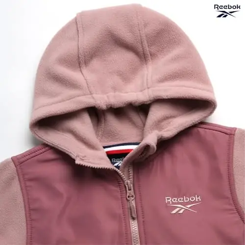 Reebok Girls Fleece Jacket - Weather-Resistant Lightweight Zip-Up Jacket | Soft Brushed Lining Feels Cozy Against Skin, Easy Full Closure, Breathable Layer for School, Play and Cool Outings - 5