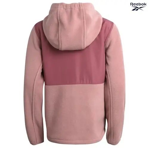 Reebok Girls Fleece Jacket - Weather-Resistant Lightweight Zip-Up Jacket | Soft Brushed Lining Feels Cozy Against Skin, Easy Full Closure, Breathable Layer for School, Play and Cool Outings - 6
