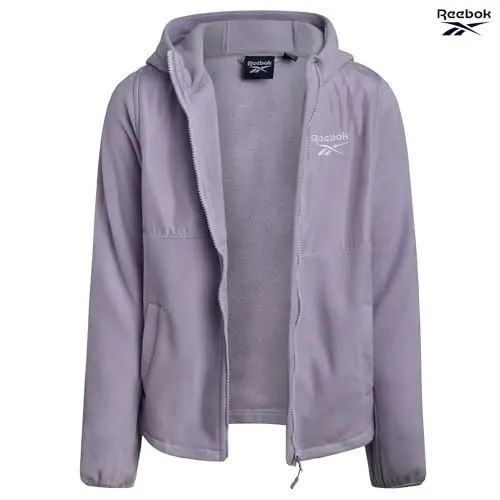 Reebok Girls Fleece Jacket - Weather-Resistant Lightweight Zip-Up Jacket | Soft Brushed Lining Feels Cozy Against Skin, Easy Full Closure, Breathable Layer for School, Play and Cool Outings - 3