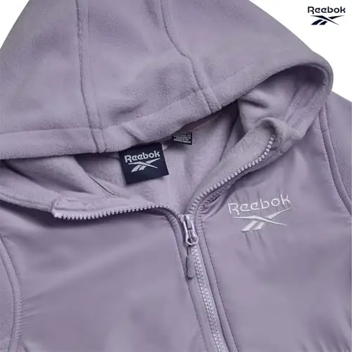 Reebok Girls Fleece Jacket - Weather-Resistant Lightweight Zip-Up Jacket | Soft Brushed Lining Feels Cozy Against Skin, Easy Full Closure, Breathable Layer for School, Play and Cool Outings - 5