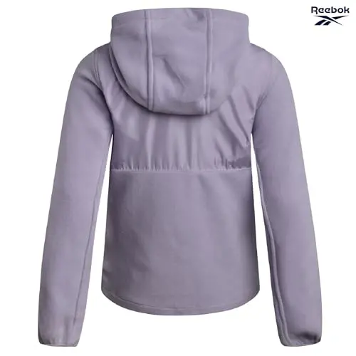 Reebok Girls Fleece Jacket - Weather-Resistant Lightweight Zip-Up Jacket | Soft Brushed Lining Feels Cozy Against Skin, Easy Full Closure, Breathable Layer for School, Play and Cool Outings - 6