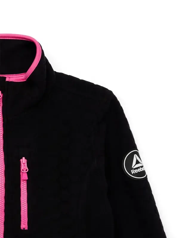 Reebok Girls Fleece Jacket with Embossed Hearts, Sizes XS-XXL - REEBOK