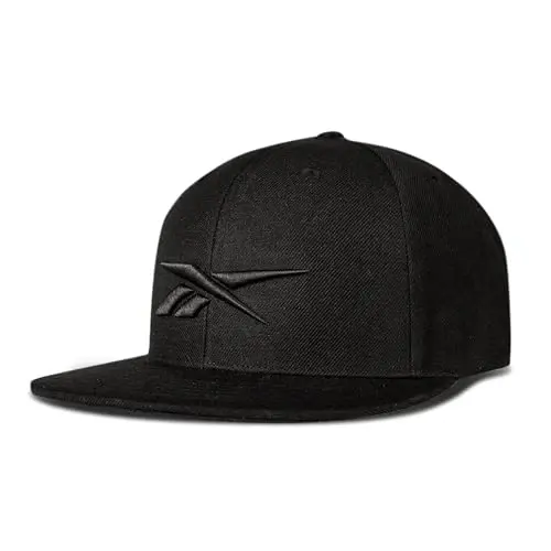Reebok Identity Vector Hat, Adjustable Snapback Closure, Flat Brim, Heavyweight Acrylic Cap - 4
