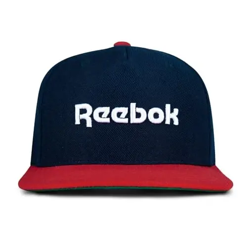 Reebok Identity Vector Hat, Adjustable Snapback Closure, Flat Brim, Heavyweight Acrylic Cap - 1