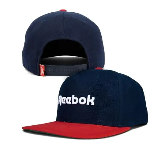 Reebok Identity Vector Hat, Adjustable Snapback Closure, Flat Brim, Heavyweight Acrylic Cap - 6
