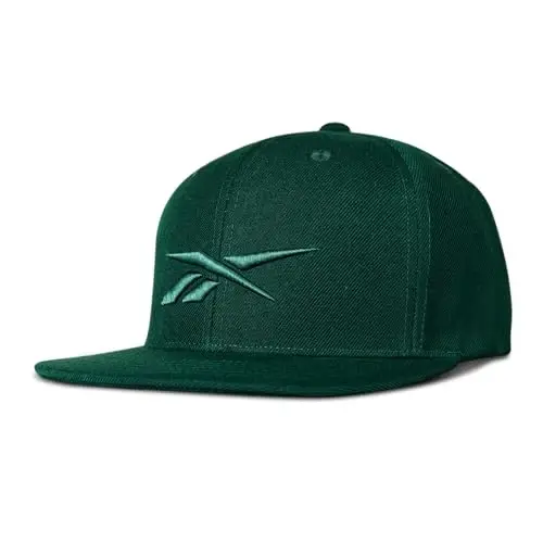 Reebok Identity Vector Hat, Adjustable Snapback Closure, Flat Brim, Heavyweight Acrylic Cap - 4