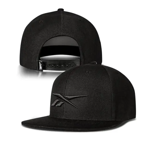 Reebok Identity Vector Hat, Adjustable Snapback Closure, Flat Brim, Heavyweight Acrylic Cap - 5