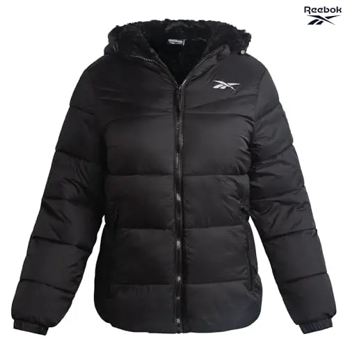 Reebok Womens Puffer Jacket - Heavyweight Quilted Parka Winter Coat - Fully Faux Fur Lined Ski Jacket for Women - 2