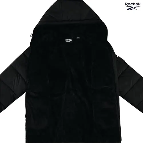 Reebok Womens Puffer Jacket - Heavyweight Quilted Parka Winter Coat - Fully Faux Fur Lined Ski Jacket for Women - 4