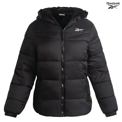 Reebok Womens Puffer Jacket - Heavyweight Quilted Parka Winter Coat - Fully Faux Fur Lined Ski Jacket for Women - 2