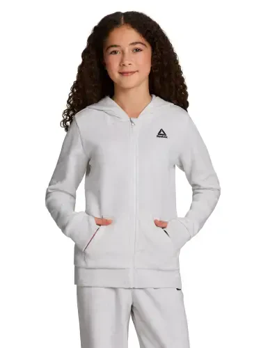 Reebok Girl’s Athletic Full-Zip Fleece Hoodie, Sizes 4-18 - 1