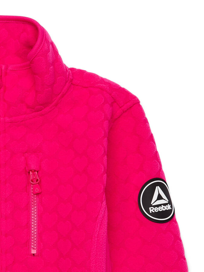 Reebok Girls Fleece Jacket with Embossed Hearts, Sizes XS-XXL - 1
