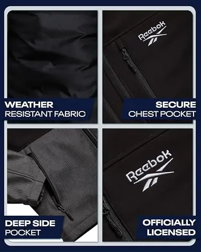 Reebok Mens 3-in-1 Softshell Ski Jacket with Removable Puffer Liner | Weather-Resistant Shell Blocks Wind, Rain and Snow, Zippered Pockets, Versatile from Alpine Trails to City Streets - 3
