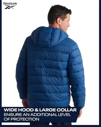 Reebok Men's Jacket – Lightweight Hooded Quilted Puffer Coat – Warm Insulated Winter Jacket for Men (S-4X) - 7
