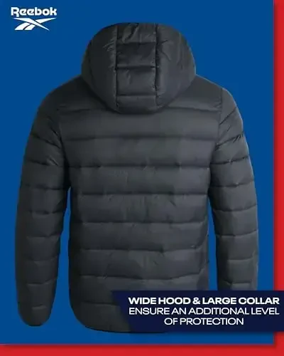 Reebok Men's Jacket – Lightweight Hooded Quilted Puffer Coat – Warm Insulated Winter Jacket for Men (S-4X) - 6