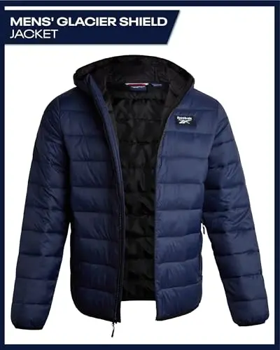 Reebok Men's Jacket – Lightweight Hooded Quilted Puffer Coat – Warm Insulated Winter Jacket for Men (S-4X) - REEBOK (1)