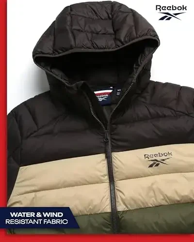 Reebok Men's Jacket – Lightweight Hooded Quilted Puffer Coat – Warm Insulated Winter Jacket for Men (S-4X) - 4