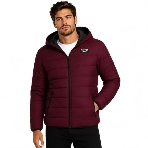 Reebok Men's Jacket – Lightweight Hooded Quilted Puffer Coat – Warm Insulated Winter Jacket for Men (S-4X) 