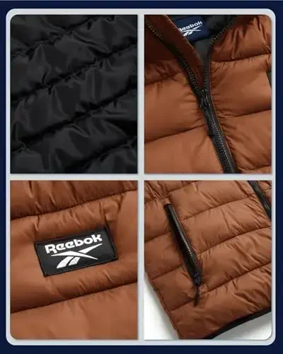 Reebok Men's Jacket – Lightweight Hooded Quilted Puffer Coat – Warm Insulated Winter Jacket for Men (S-4X) - 3